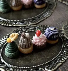 ミニチュアフード　4種のモンブランセット　1 ミニチュアスイーツ　ケーキ