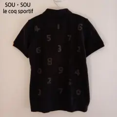 SOU・SOU / le coq sportif コラボ　ポロシャツ　黒　XSのサムネイル