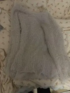 ライトグレー （ピンク）フワフワニット 長袖