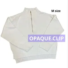 【美品】OPAQUE.CLIP モックネック ハーフジップ ニット 洗える M