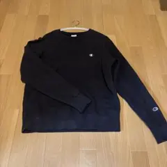 Champion ブラック クルーネック トレーナー