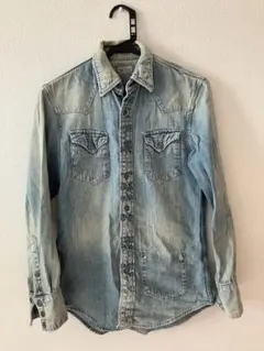 BLUE BLUE USED加工デニムウエスタンシャツ0