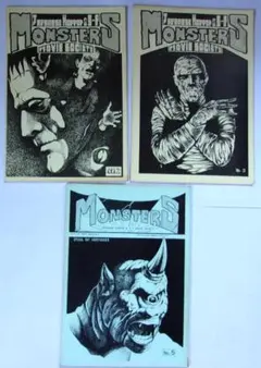 怪奇・ＳＦ映画の質が高い同人誌「MONSTERS」３冊セット 美品】モンスター大図鑑 SF、ファンタジー、ホラー映画の愛すべき怪物