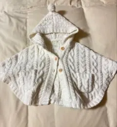 ジェラピケ　オフホワイトベビーポンチョ