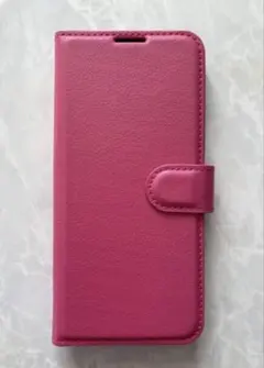 Xperia1 マゼンタ★シンプルレザー 手帳型ケース