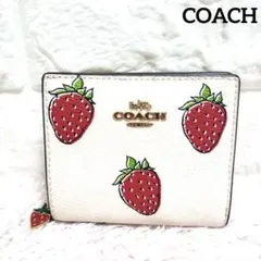 激安！レア！最終値下大特価！coach いちご　苺　シグネチャー　2つ折り財布 新品 コーチ coach 二つ折り財布 いちご｜Yahoo!フリマ（旧