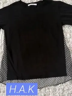 H.A.K半袖 Tシャツ ドット柄 バック切り替えのサムネイル