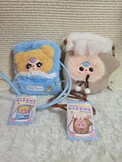 Baby Three クマとウサギのスマホバッグ ふわふわショルダー(レア目)
