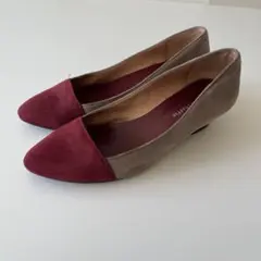 ORiental TRaffic　グレーとワインレッドのウェッジヒールパンプス
