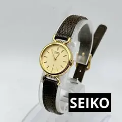 SEIKO セイコー クォーツ レディース腕時計 ゴールド/ブラウン 美品 稼働