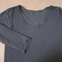 ダークグレー Vネック インナー 長袖Tシャツ L