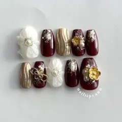 ネイルチップ　現品　オーダー　成人式　振袖　和装　前撮り　卒業式　和柄