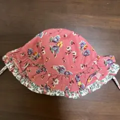 花柄フリルベビー帽子 ONE SIZE