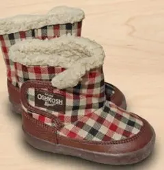 OshKosh B'gosh チェック柄ベビーボアブーツ 12.5cm