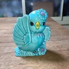 ヴィンテージ陶器1950年babyBirdプランタースカイブルーLosAngel