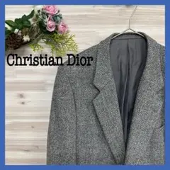 【美品】クリスチャンディオール　テーラードジャケット　ツイード　グリーン 80's~90's “Christian Dior” Tweed Jacket USA製 ディオール
