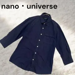 nano・univers ネイビー コットンシャツ S ベーシック 綿100%