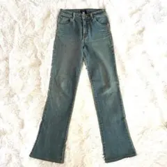 サムシング◇細身シルエット ブーツカットデニム フレア 脚長 美脚 綺麗め 青