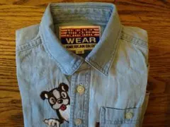 レトロ　AUTHENTIC WEAR デニム 半袖シャツ　110