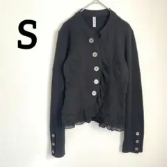 ジャケット レース縁 黒 【S】 アウター コート アメリカ古着