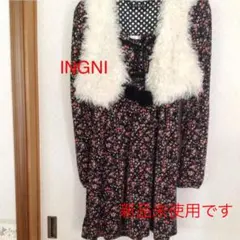 花柄ミニワンピース  & INGNIファーベスト