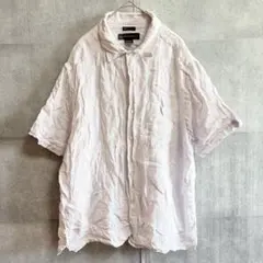 バナナリパブリック シャツ 半袖 XL 白 アイリッシュリネン ビッグサイズのサムネイル