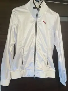 PUMA ホワイト フルジップアップ　ストレッチジャケット
