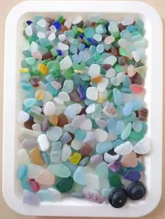 ※説明文必読※訳ありシーグラス&海ボタン2個全500ｇ入り。（ネコポス箱発送）