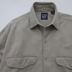 90s オールドギャップ GAP 長袖ワークシャツ 紺タグ