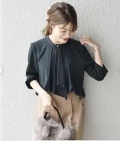 SHIPS 小紋プリントブラウス