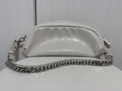 ZARAホワイトショルダーバッグ チェーンストラップ付き、即発送