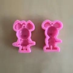 シリコン製キャラクター型モールド2個セット　ミッキー &ミニー