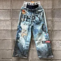 新品】レイヤードポイントデニムパンツ Lサイズ - メルカリ