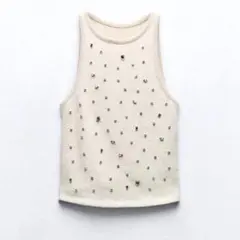 新品未使用タグ付き　ZARA ニット　ストーン　タンクトップ ニットのサムネイル