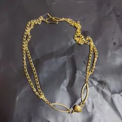 ゴールド チェーンネックレス ボールモチーフ ジャンク品