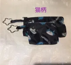 猫柄 ハンドメイドポーチ 2個セット マスク・エコバッグ・スーパー袋用