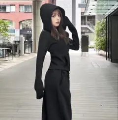 SOLNI　エンジェルセットアップのパーカー　S