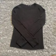 ほうじ茶様専用⭐︎GUブラックリブ編み 長袖カットソー