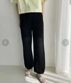 【ローリーズファーム】メッシュニットパンツ ブラック