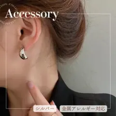 シルバー ドロップピアス しずく フープ ウェーブ ニュアンス 上品 華奢