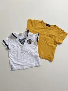 ミキハウスセーラー襟Tシャツ COMME CA ISMマスタード色Tシャツセット