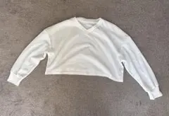 Dazy ホワイト Vネック クロップド丈 Tシャツ S