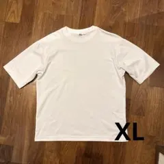 UNIQLO エアリズムコットンオーバーサイズTシャツ/5分袖 XL 白
