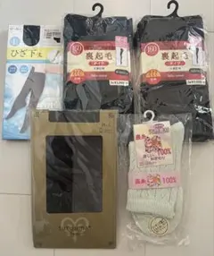 新品未使用５点まとめ売り　裏起毛タイツ M-L 160デニール　抗菌防臭