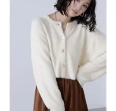 フリーズマート 前後2Wayショートシャギー ショート丈ニット カーディガン