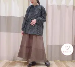 サマンサモスモス　花柄フリルカラーブラウス