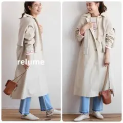 レリューム オーガニックコットン混ステンカラーコート 洗える スプリングコート