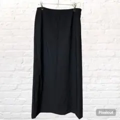 11201 コムサデモード ウール100％ 膝丈タイトスカート ネイビー 15号