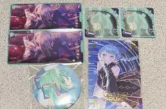 プロセカ ビビミク 光線歌 特典 トレカ レア/メモステ、初音ミク　缶バッジ