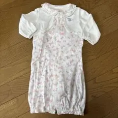 メゾピアノ リボン柄 ツーウェイ・ドレスオール、ロンパース、新生児、50-70㎝